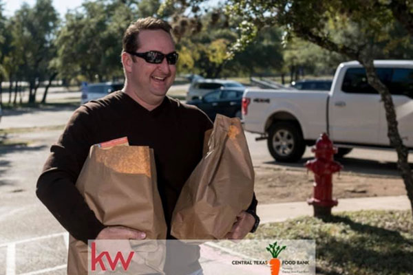 Jeremy Bartlett serving the Texas Food Bank